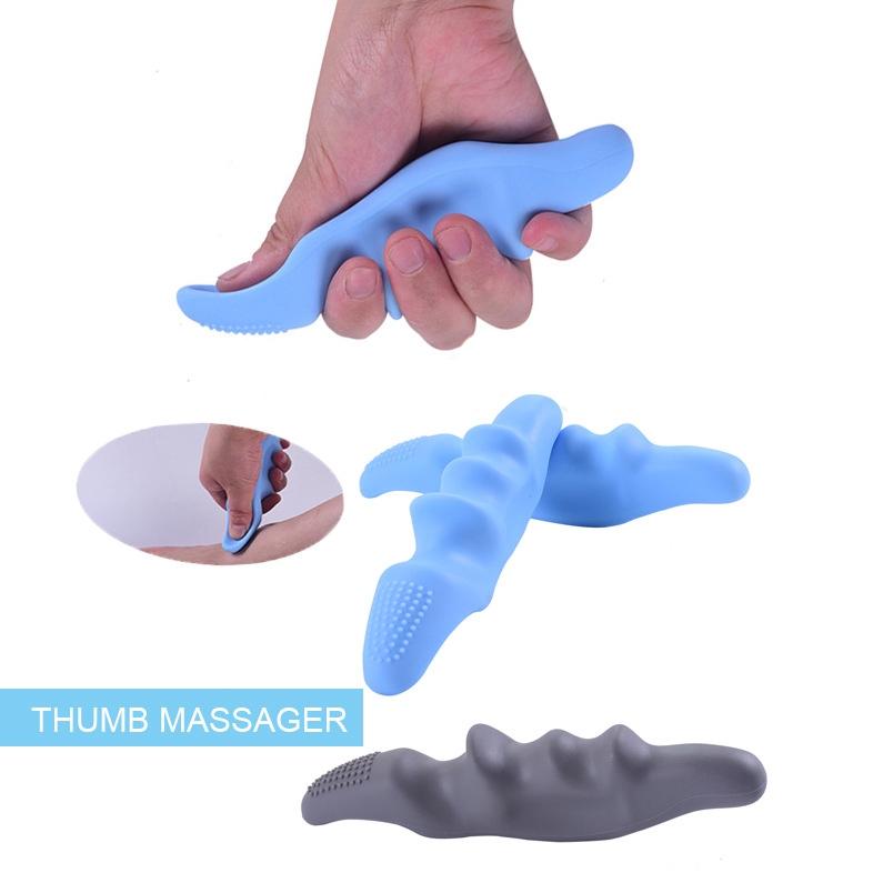 Silicone Thumb Massager For Muscle Relaxation And Fascia Massage Blue 6