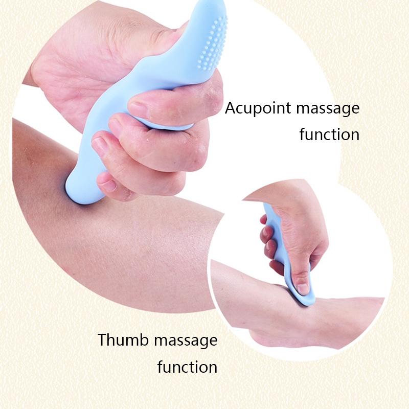 Silicone Thumb Massager For Muscle Relaxation And Fascia Massage Blue 7