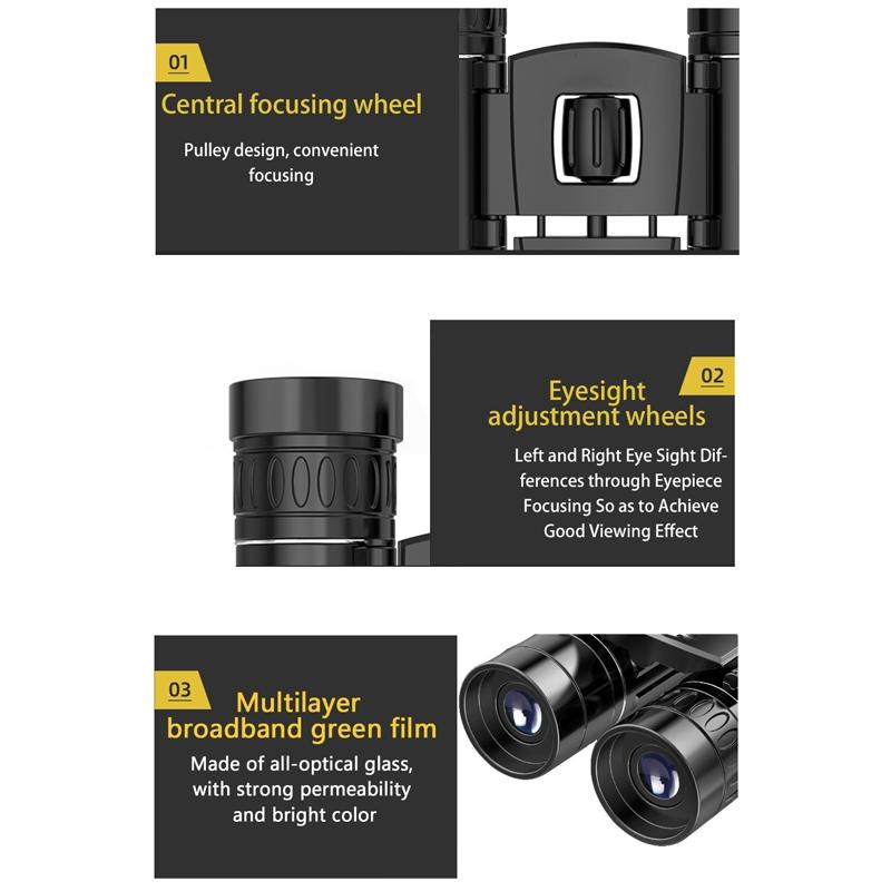 Foldable Hunting Binoculars for Outdoor Adventures - 200 X 25 With Phone Clip 8