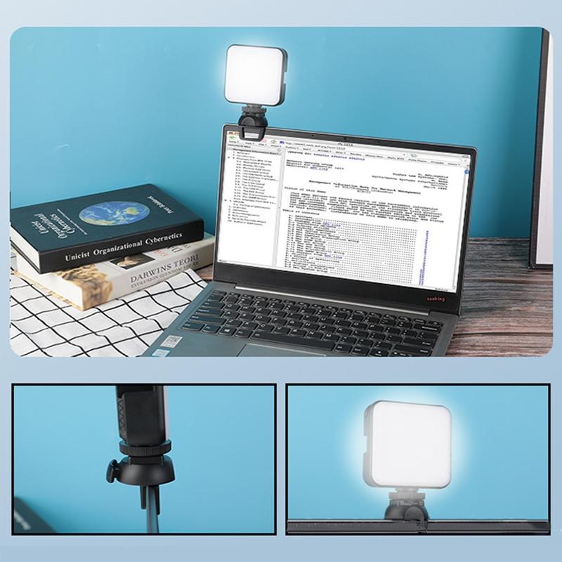 Portable 64-led Video Conference Laptop Light - Clip + Tripod Set 8