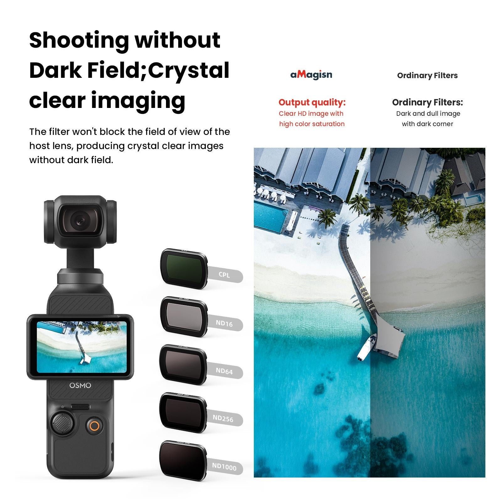 Double-sided Coated Filters for Dji Pocket 3 with Protective Goggles and Cpl Style - Nd16+Nd64+Nd256 + Cpl 4