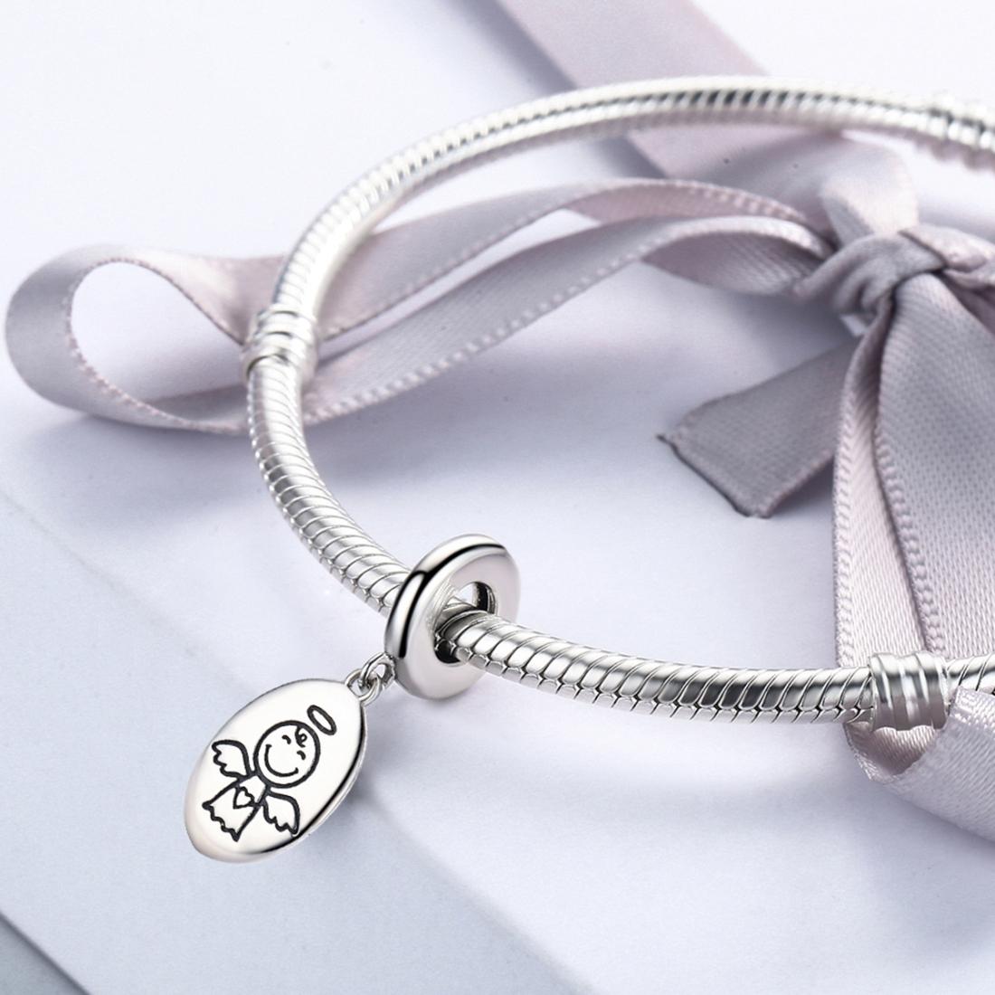 925 Sterling Silver Guardian Angel Necklace & Bracelet Charm 7