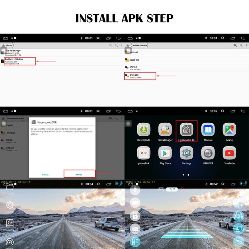 Android Car Recorder with High Definition 720p Usb Connection Adas Driving Alert System - 16G 4