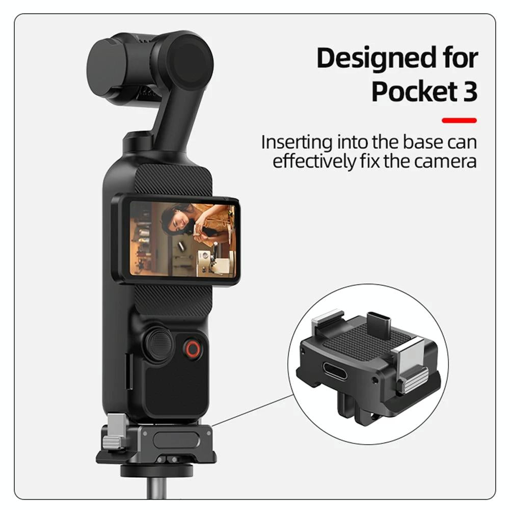 Quick Release Mount Adapter For Dji Osmo Pocket 3 Camera 1 / 4 Inch Hole - With Tripod 7