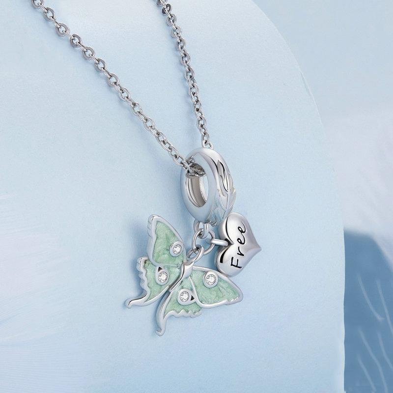 925 Sterling Silver Natural Butterfly Pendant For Diy Bracelets Bsc649 Style - Butterfly 5