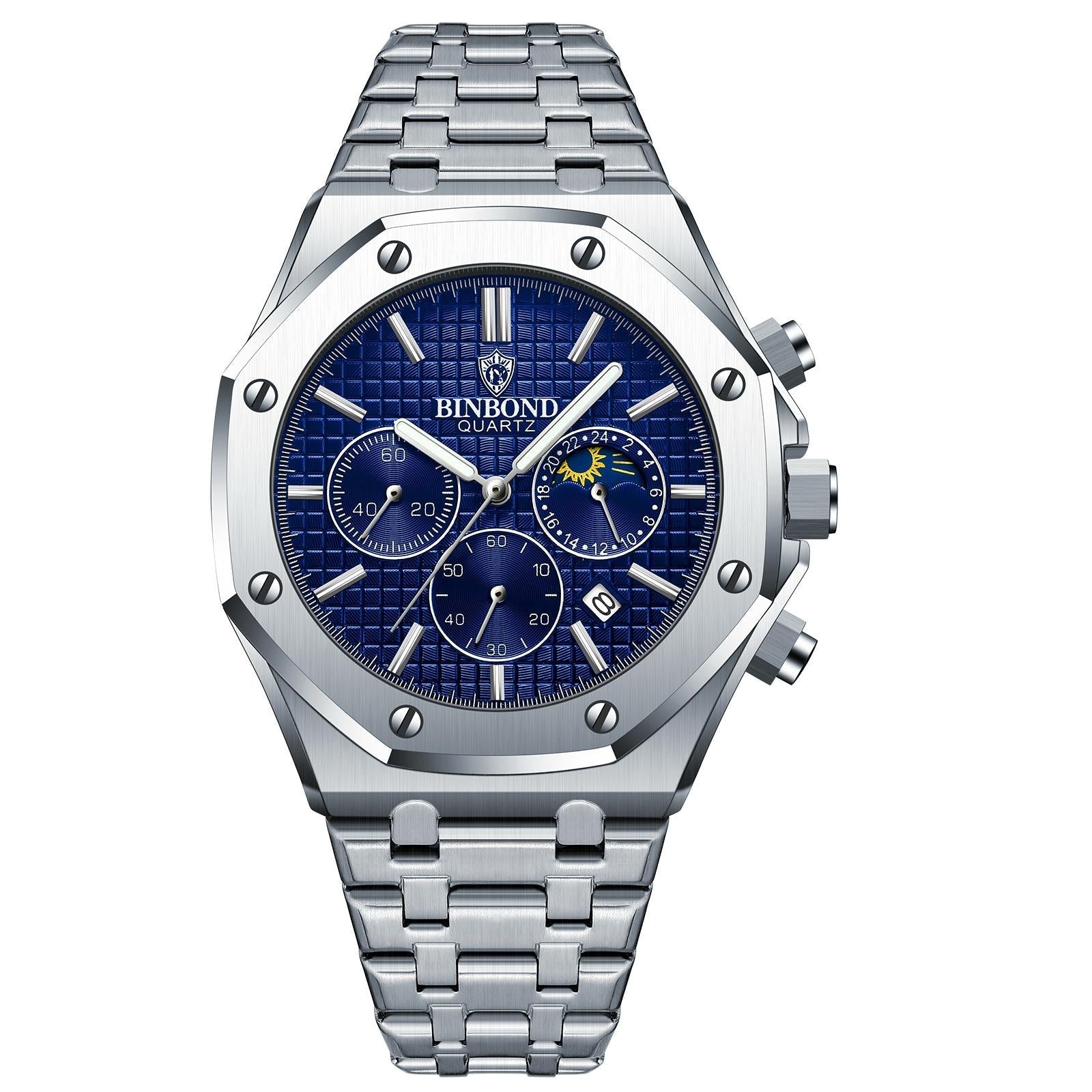 Waterproof Multifunctional Business Quartz Watch - Luminous