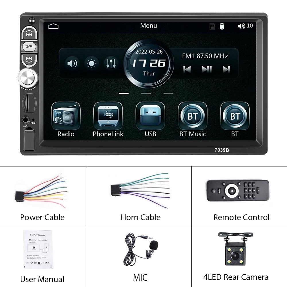 7 Inch Mp5 Bluetooth Carplay Player With Reversing Camera - Standard + 4 Lights 3