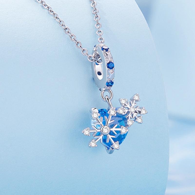 925 Sterling Silver Diy Winter Snowflake Bracelet Bead Set 5