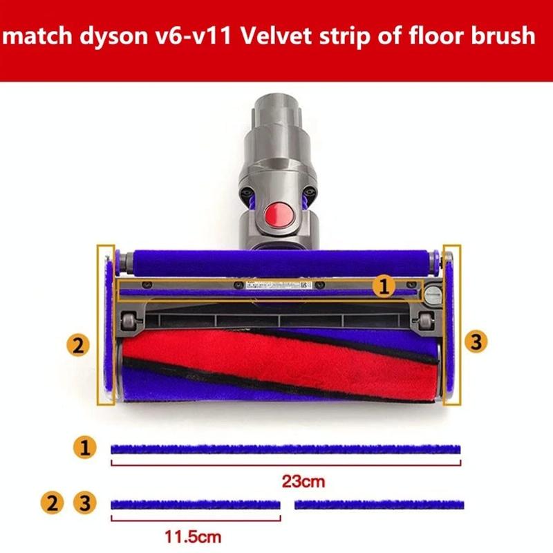 Soft Velvet Floor Brush for Dyson V7 / V8 / V10 / V11 - 2 in 1 6