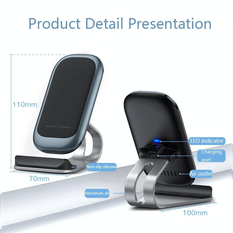 15W Multifunctional Wireless Charger With Stand Silver 3
