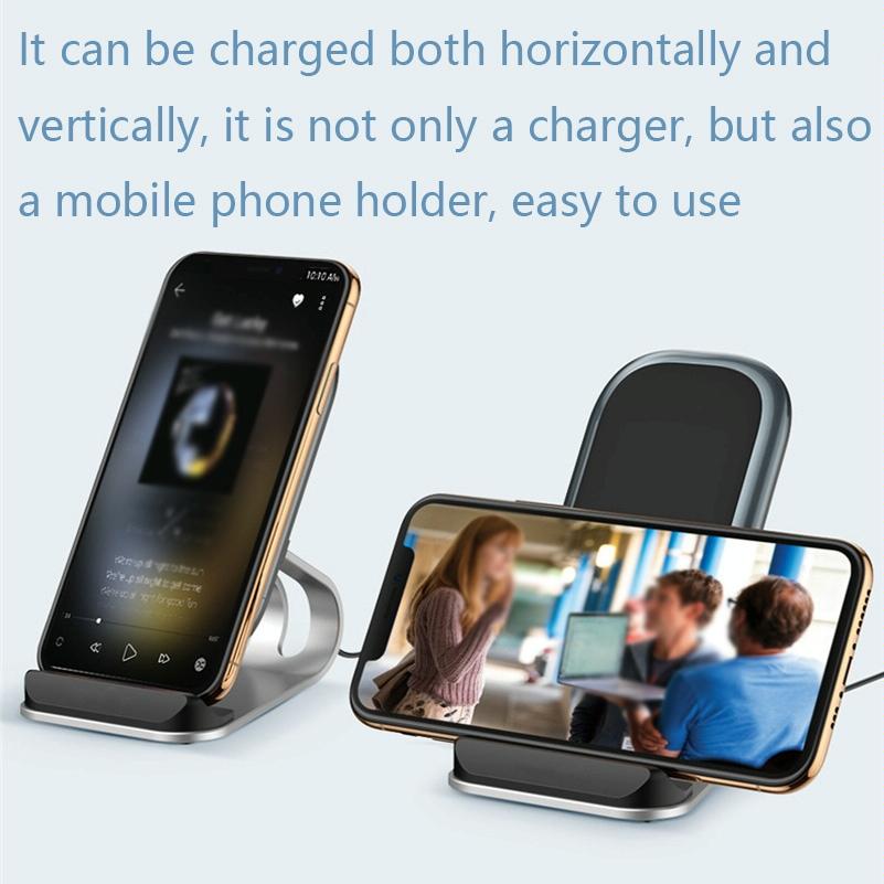 15W Multifunctional Wireless Charger With Stand Silver 5