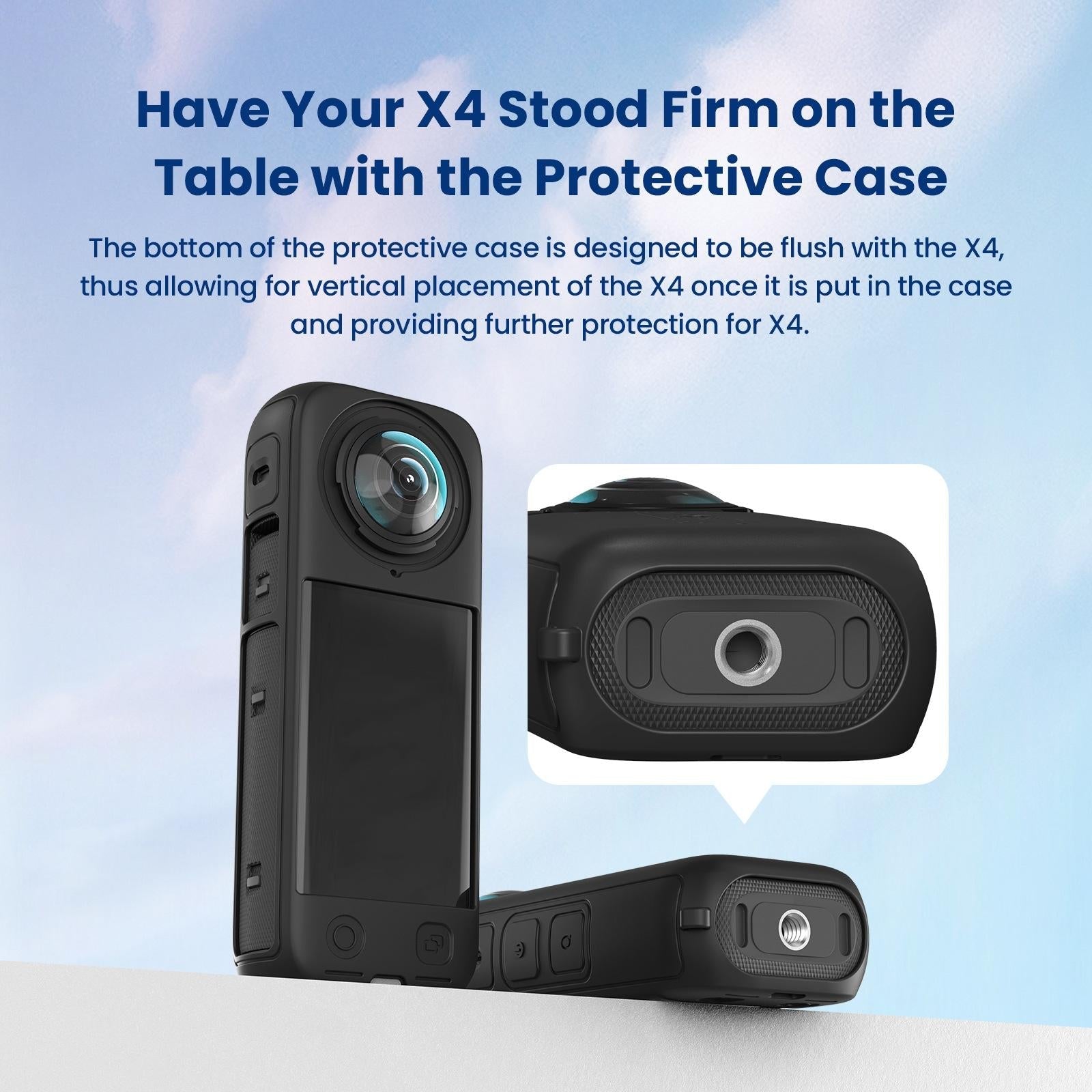 Amagisn Silicone Protective Cover for Insta360 X4 - Body Case + Lens Cover Gray 3