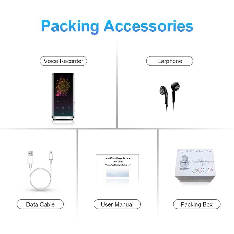 High Def Noise Reduction Mp4 Player 8Gb Bluetooth 5