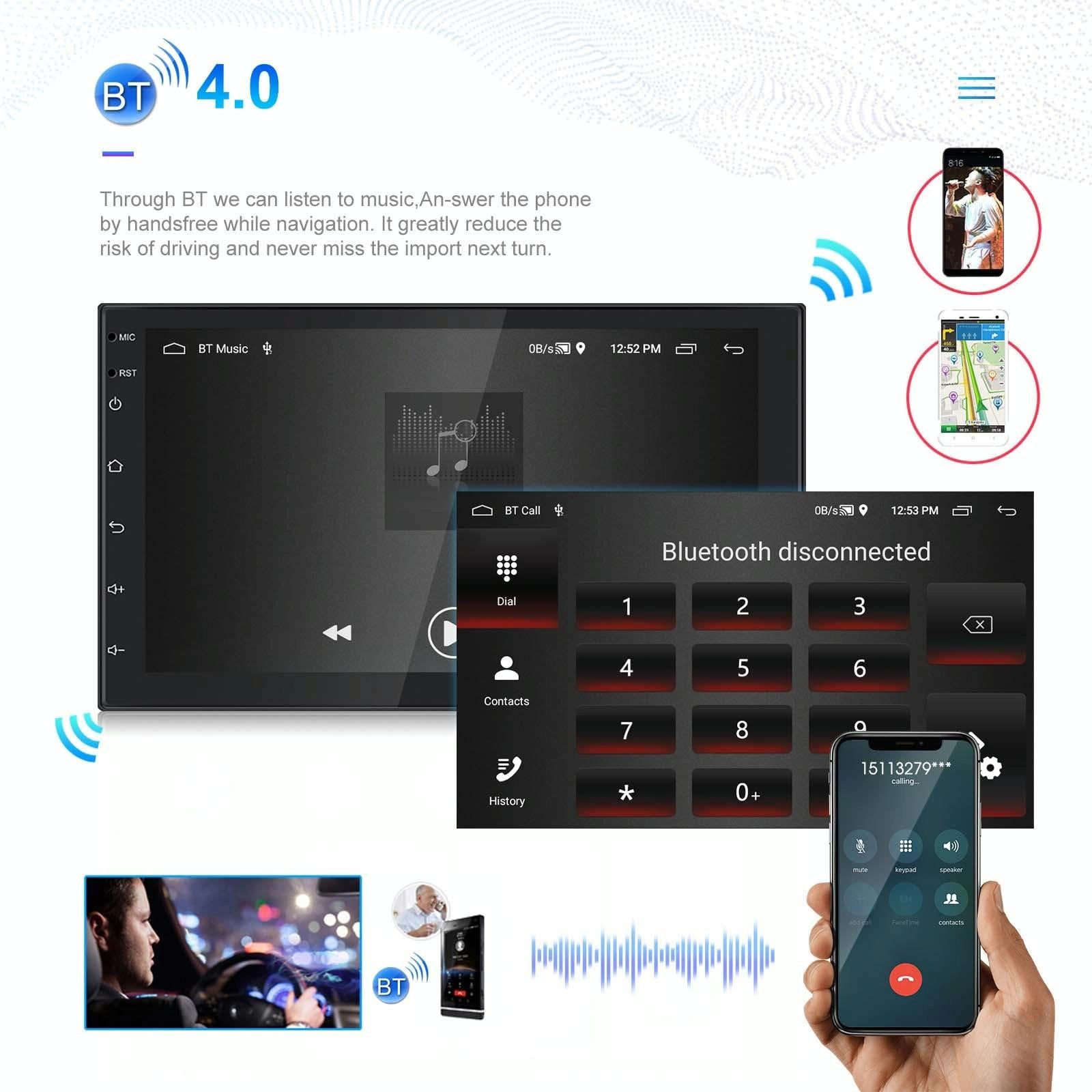 7 Inch Android 11 Carplay Navigation Player + Ahd Camera 12