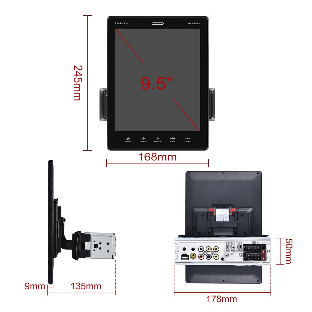 9.5 Inch Carplay Mp5 Player With 4 Light Camera - Standard Style 3