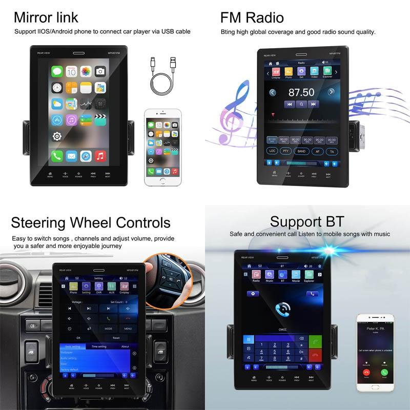 9.5 Inch Carplay Mp5 Player With 4 Light Camera - Standard Style 5