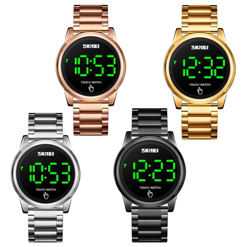 Men Electronic Sports Watch - Versatile Steel Belt - Gold 3