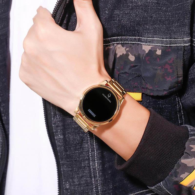 Men Electronic Sports Watch - Versatile Steel Belt - Gold 7