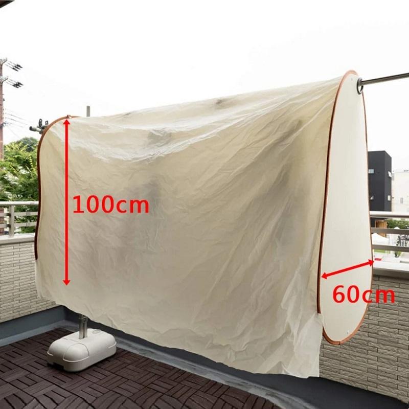 Beige Outdoor Clothes Drying Cover - Dustproof Rainproof Sun Protection - Lengthen Beige 4