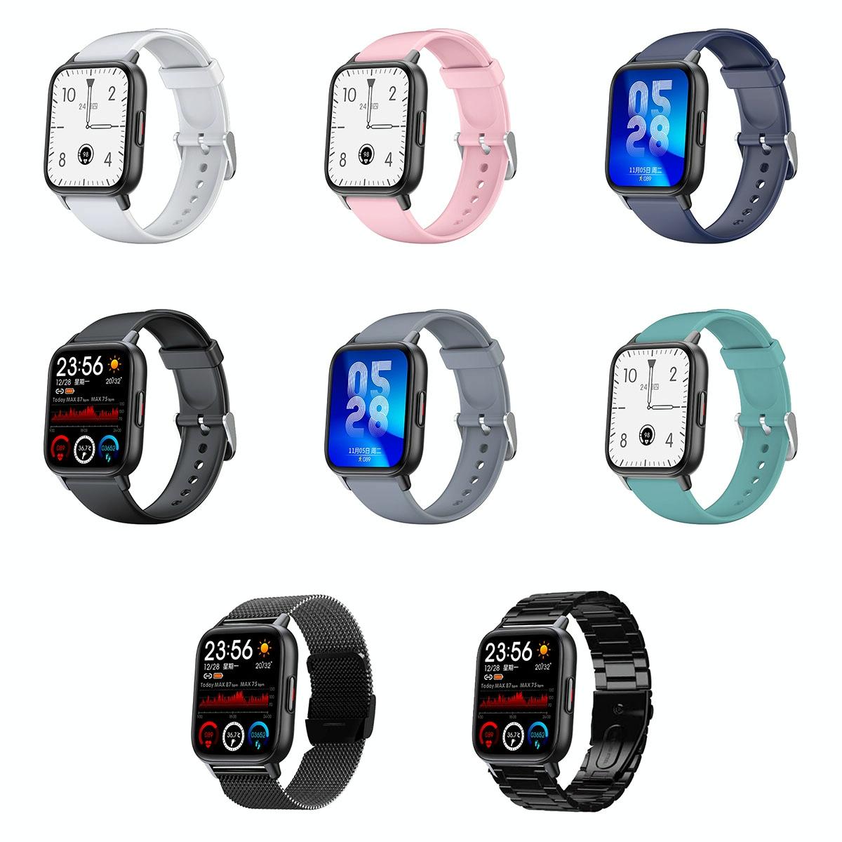 1.69 Inch Waterproof Smart Watch With Health Monitoring & Body Temp Detection Pink 3