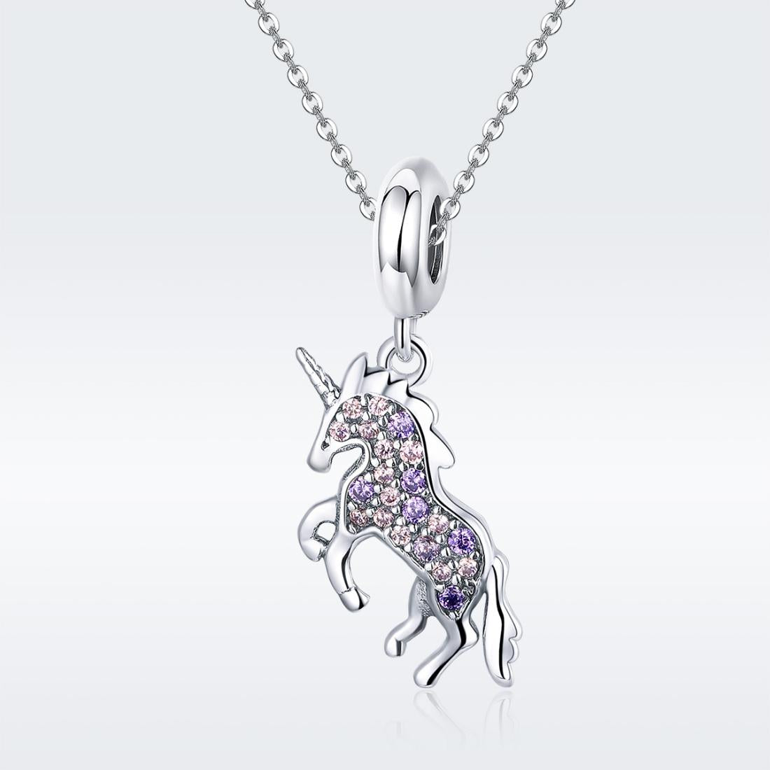 925 Sterling Silver Unicorn Diy Beaded Bracelet Necklace Set Pendant Beads Style - Bead + Necklace 3