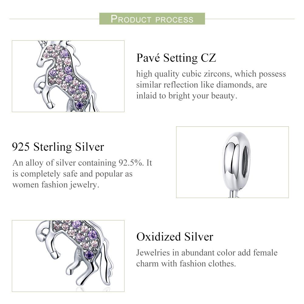 925 Sterling Silver Unicorn Diy Beaded Bracelet Necklace Set Pendant Beads Style - Bead + Necklace 5