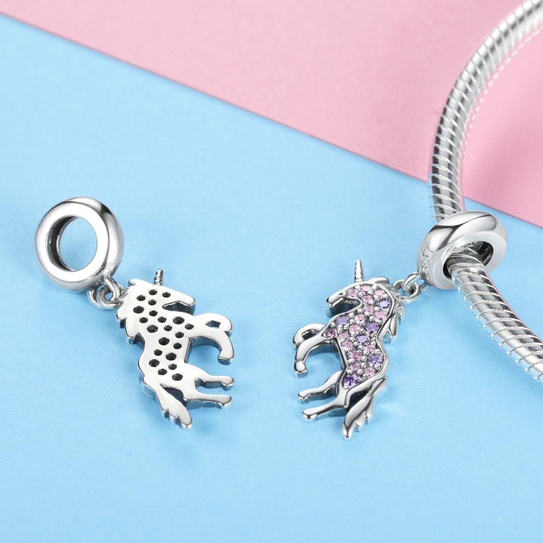 925 Sterling Silver Unicorn Diy Beaded Bracelet Necklace Set Pendant Beads Style - Bead + Necklace 6