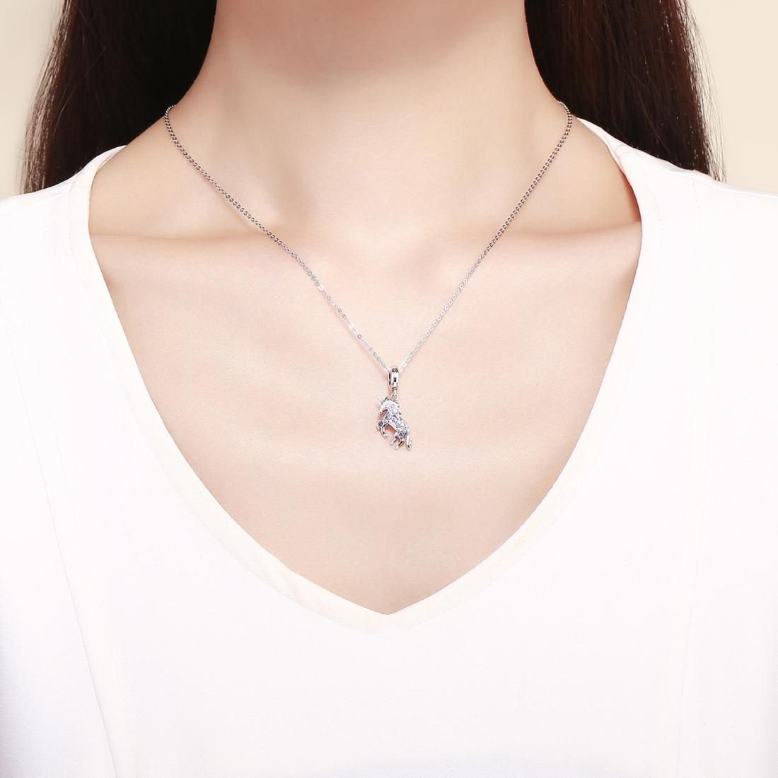 925 Sterling Silver Unicorn Diy Beaded Bracelet Necklace Set Pendant Beads Style - Bead + Necklace 7