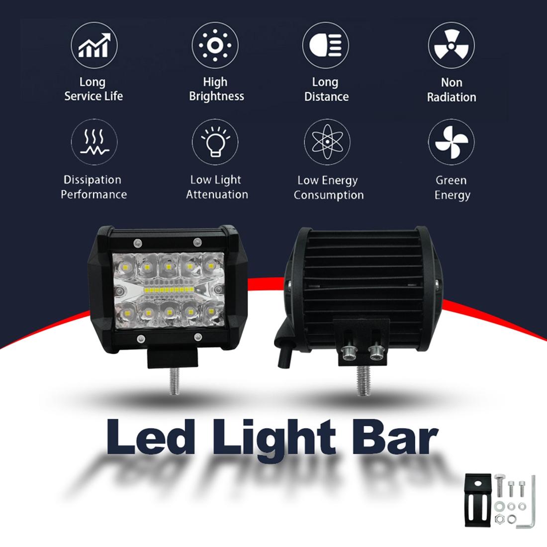 4 Inch 15W 1500Lm Led Strip Lamp Working Refit Off - Road Vehicle Light Roof Strip Light 7