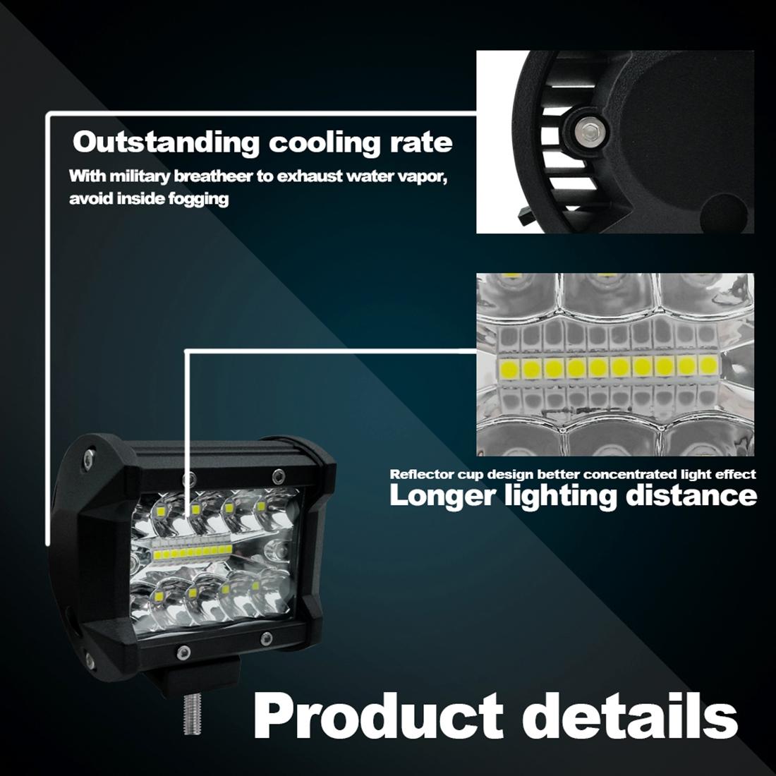 4 Inch 15W 1500Lm Led Strip Lamp Working Refit Off - Road Vehicle Light Roof Strip Light 11