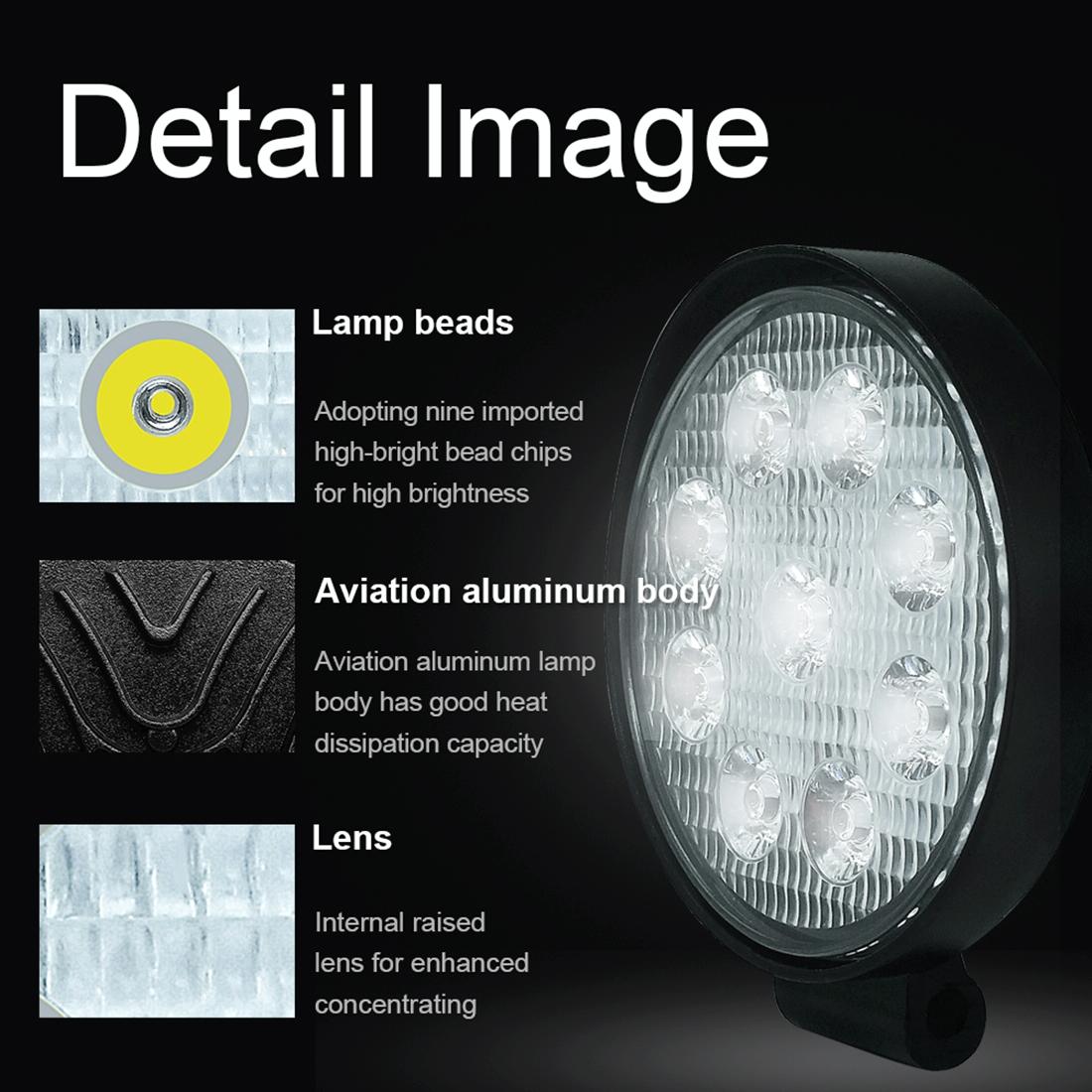 6.7W White Light Round - Shaped Waterproof Car Boat Marine Work Lights Spotlight Led Bulbs Dc 9 - 30V 8