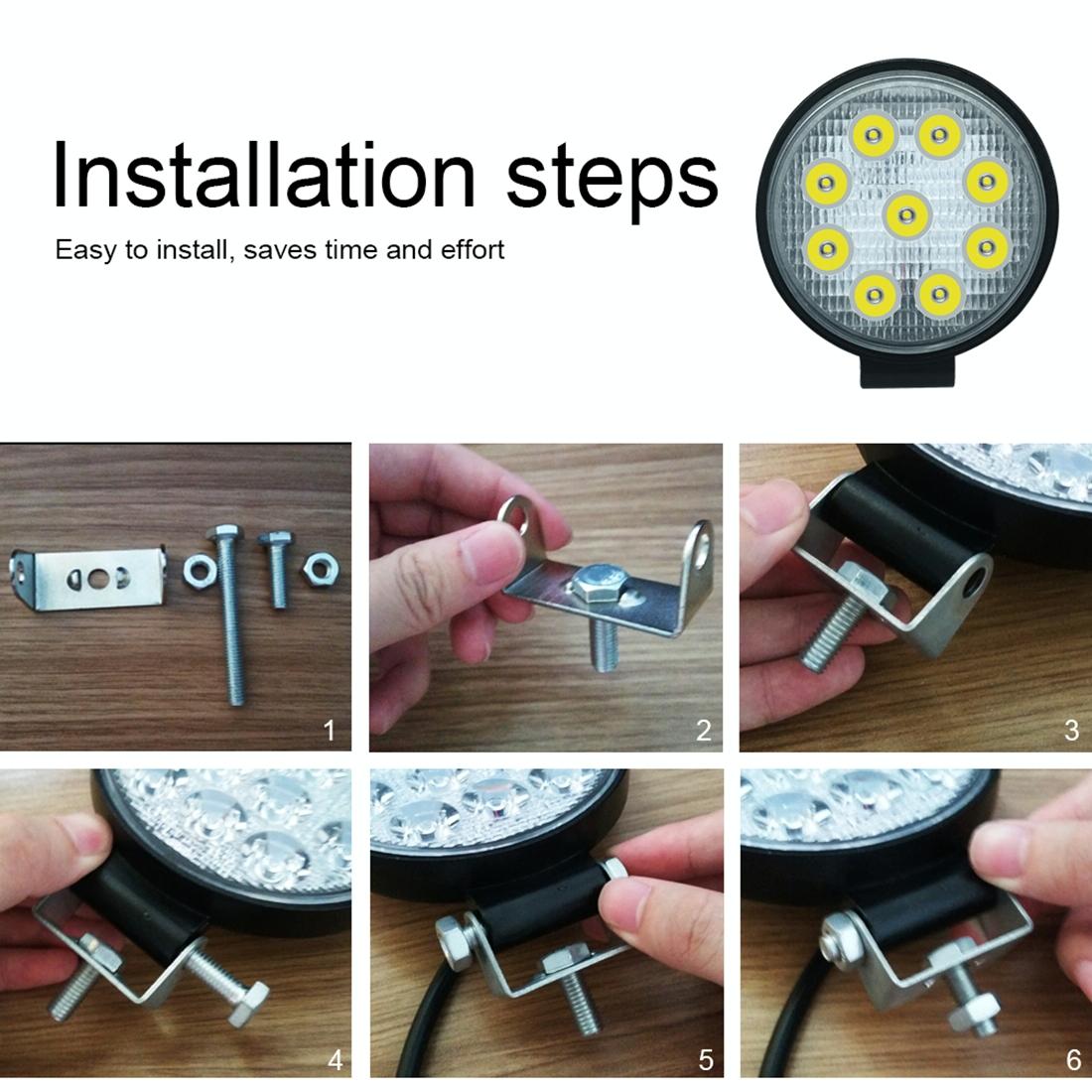 6.7W White Light Round - Shaped Waterproof Car Boat Marine Work Lights Spotlight Led Bulbs Dc 9 - 30V 11