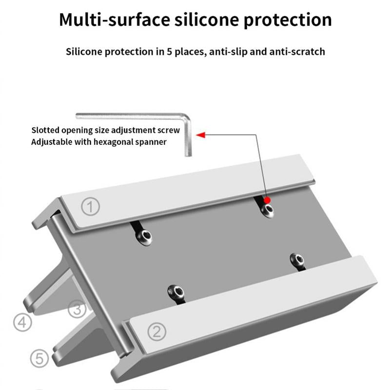 Versatile Aluminum Laptop Tablet Phone Stand - Compact Design 4