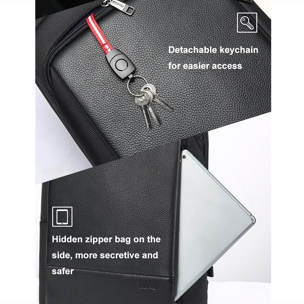 Waterproof Business Laptop Backpack - Genuine Leather Lightweight - Flagship 12