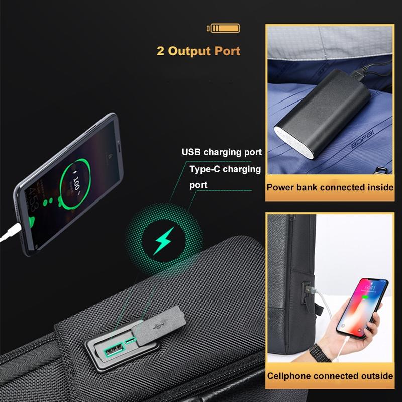 Waterproof Business Laptop Backpack - Genuine Leather Lightweight - Flagship 14