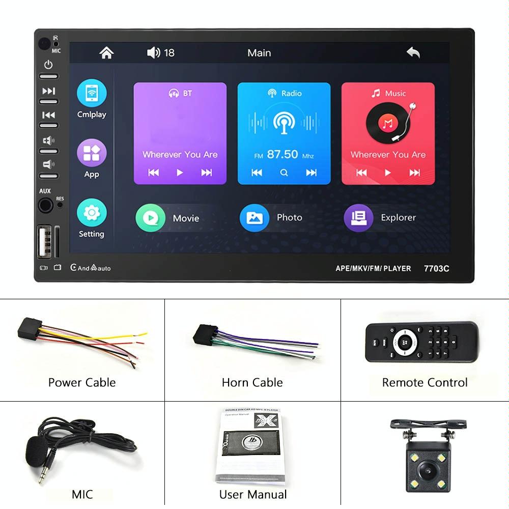 7 Inch Car Double Butt Mp5 Bluetooth Player + 4 Light Camera 3
