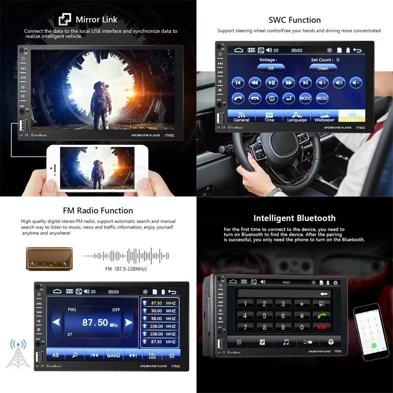 7 Inch Car Double Butt Mp5 Bluetooth Player + 4 Light Camera 6