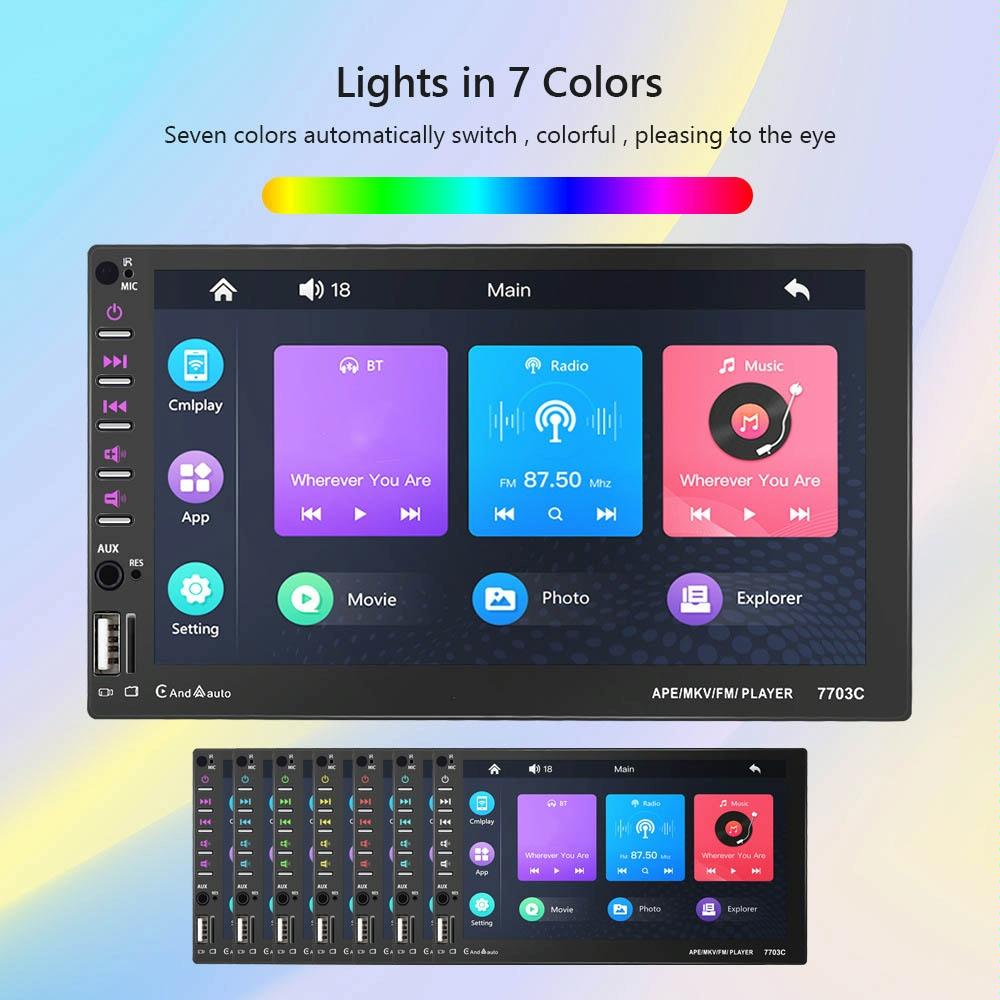 7 Inch Car Double Butt Mp5 Bluetooth Player + 4 Light Camera 7