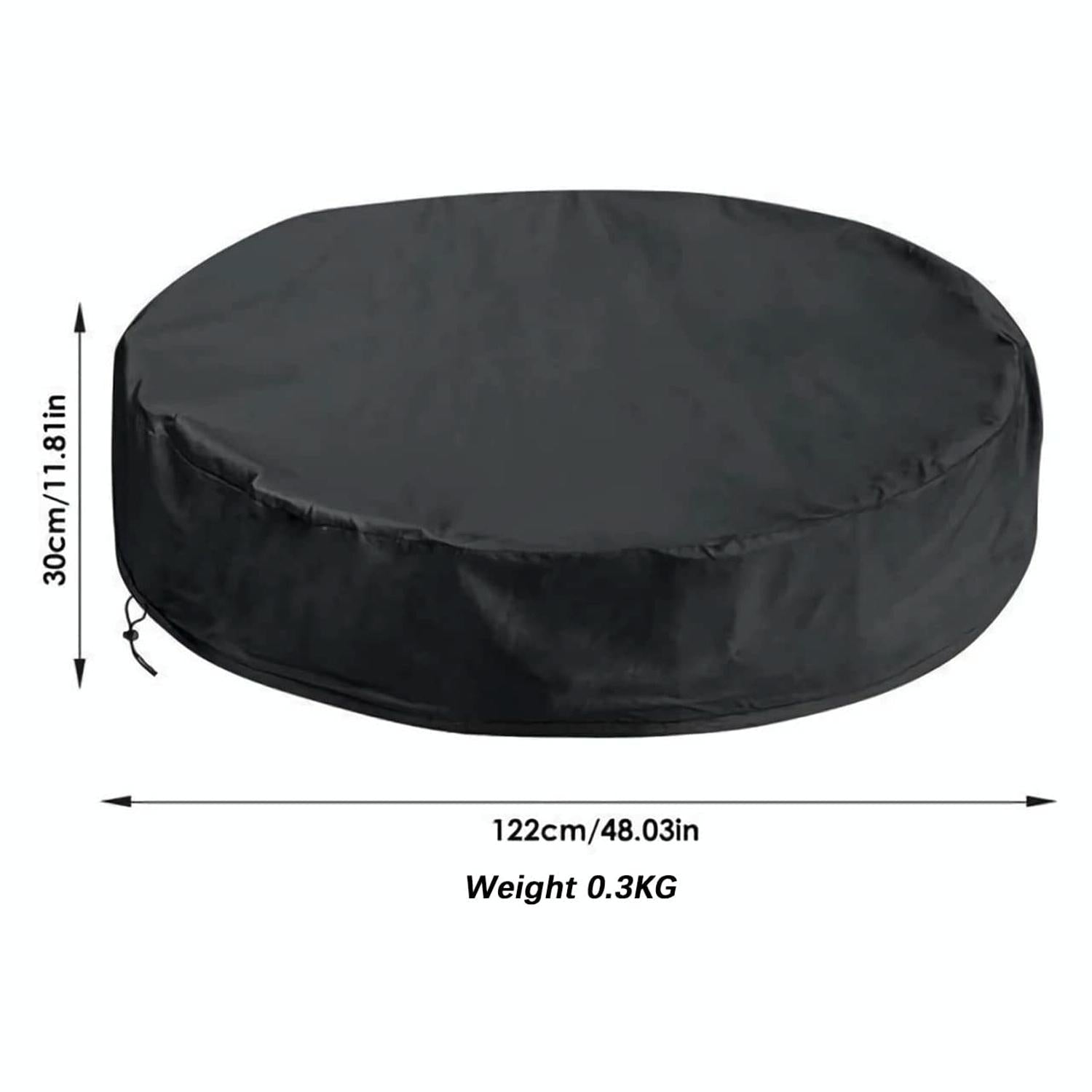 Round Foldable Pool Cover - Dustproof & Sunscreen - 122x30cm - Black / Silver 4