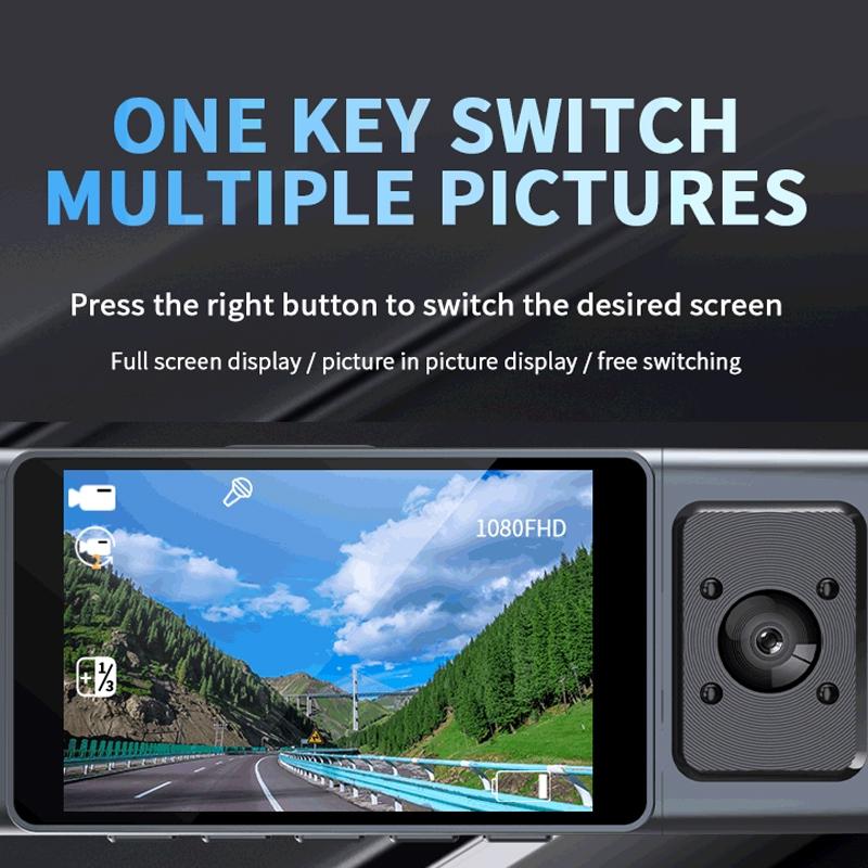 3-in-1 Car Dash Cam with Wifi 1080p Night Vision 3 Ips Screen 32gb - 64G 12