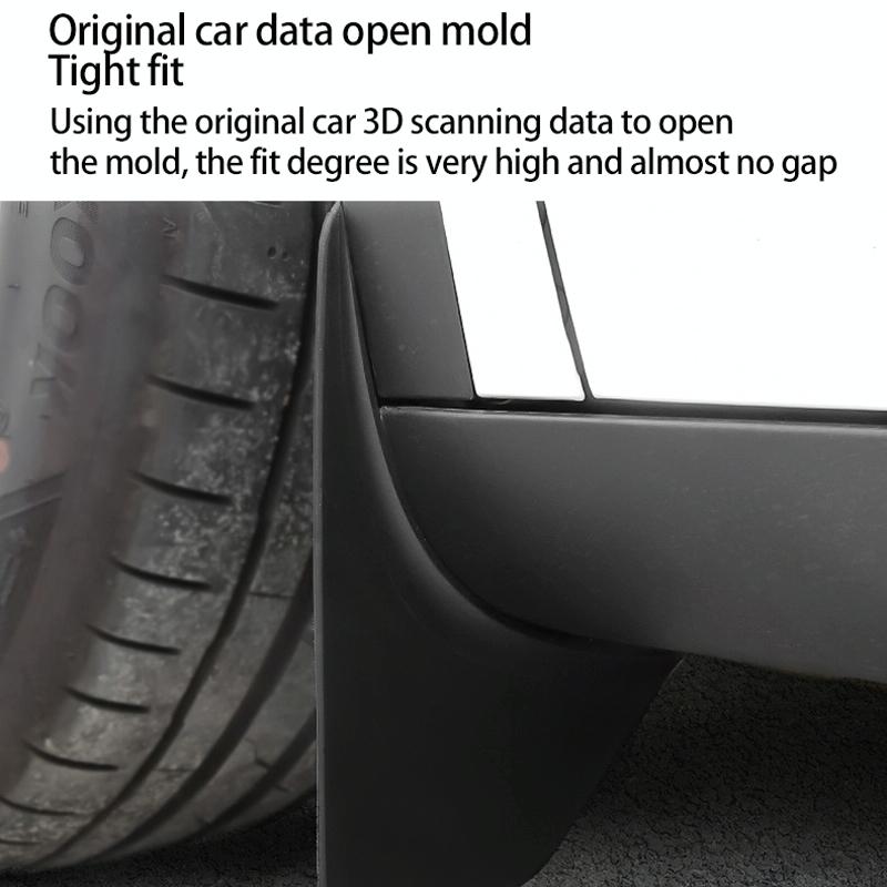 4Pcs / Set Splash Guards Matte Fender No Drilling Required Upgraded Pp Material - For Tesla Model 3 5