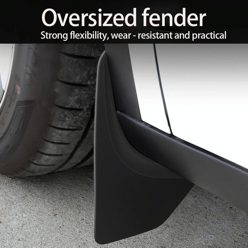 4Pcs / Set Splash Guards Matte Fender No Drilling Required Upgraded Pp Material - For Tesla Model 3 8