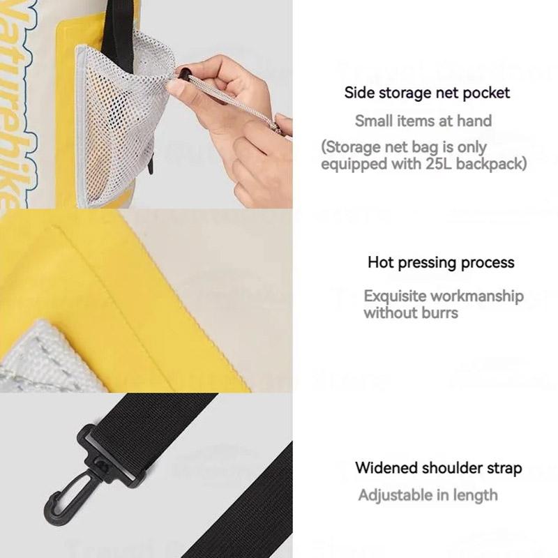 Waterproof Rafting Bag Dry Wet Separate Shoulder Pack For Outdoor Swimming 10L Green - 15L White 8