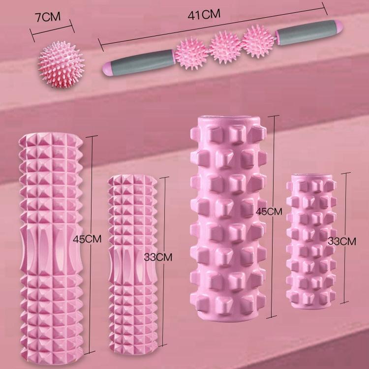 3-In-1 Hollow Eva Foam Roller Set For Muscle Relaxation And Yoga 33Cm Pink 9