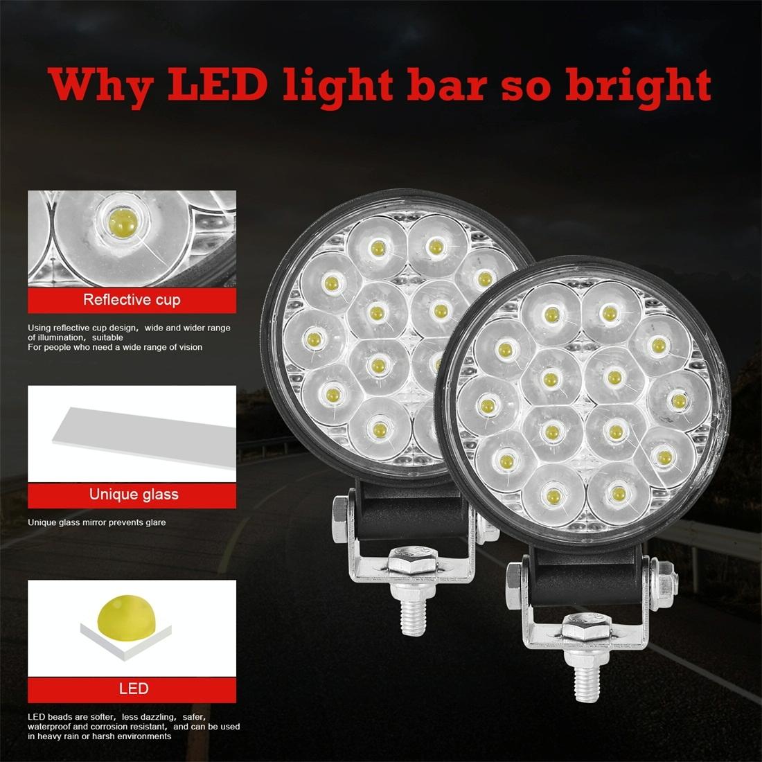 9.8W 10 - 30V Dc 6000K 3 Inch 14 Leds Circle Offroad Truck Car Driving Light Work Light Spotlight Fog Light 7