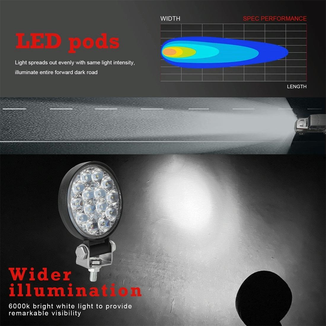 9.8W 10 - 30V Dc 6000K 3 Inch 14 Leds Circle Offroad Truck Car Driving Light Work Light Spotlight Fog Light 8