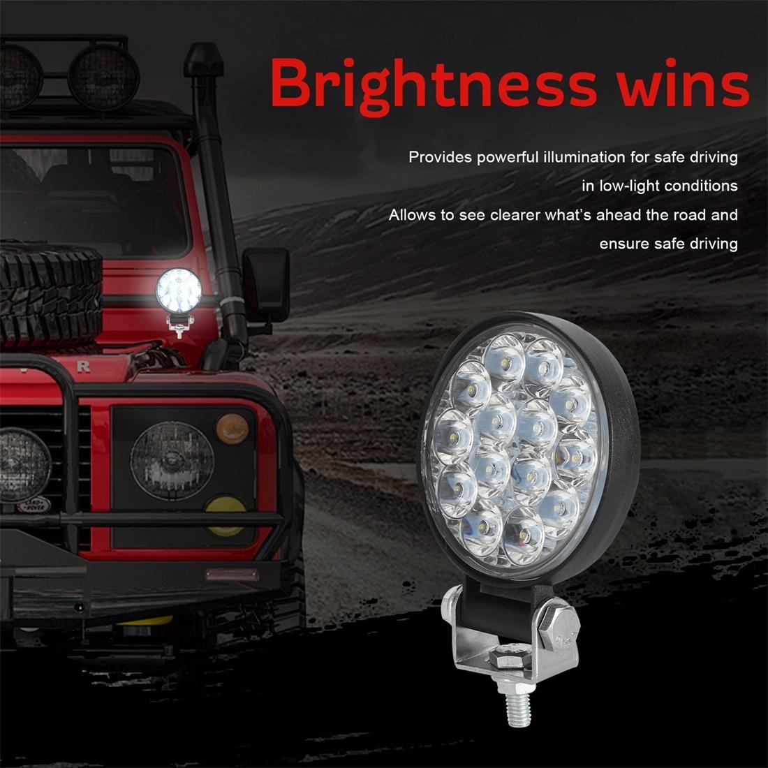 9.8W 10 - 30V Dc 6000K 3 Inch 14 Leds Circle Offroad Truck Car Driving Light Work Light Spotlight Fog Light 9