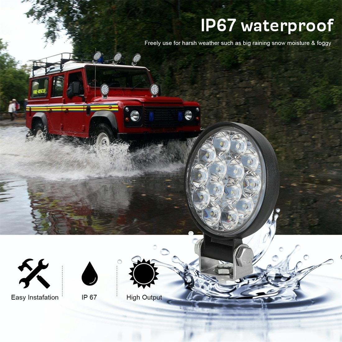 9.8W 10 - 30V Dc 6000K 3 Inch 14 Leds Circle Offroad Truck Car Driving Light Work Light Spotlight Fog Light 10