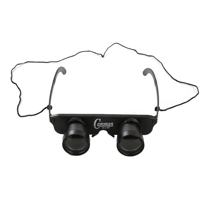 Adjustable Focus Fishing Binoculars - 3x28 with Glass Type and Zippered Case 3