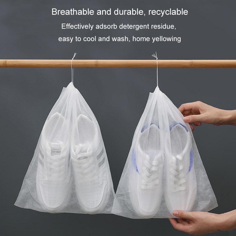 50 Pcs Thickened Non Woven Shoe Storage Bag Portable & Sunscreen - 50Pcs /Pack 32X38Cm Middle 5